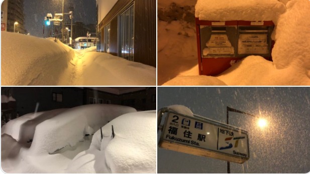 Impressionanti nevicate in Giappone